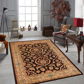 handmade Traditional Kafkaz Brown Tan Hand Knotted RECTANGLE 100% WOOL area rug 9 x 12